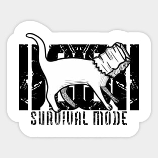 Cat Survival Mode Art Sticker